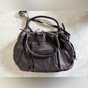 We The Free Emerson Tote Bag Coal Black Washed Leather One Size 🖤 LIKE NEW!